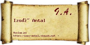 Izsó Antal névjegykártya